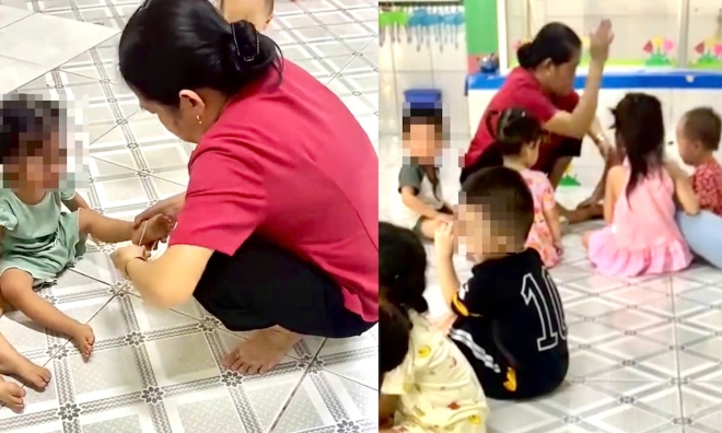 Caregiver accused of flicking rubber bands at children's feet in Ho Chi Minh City