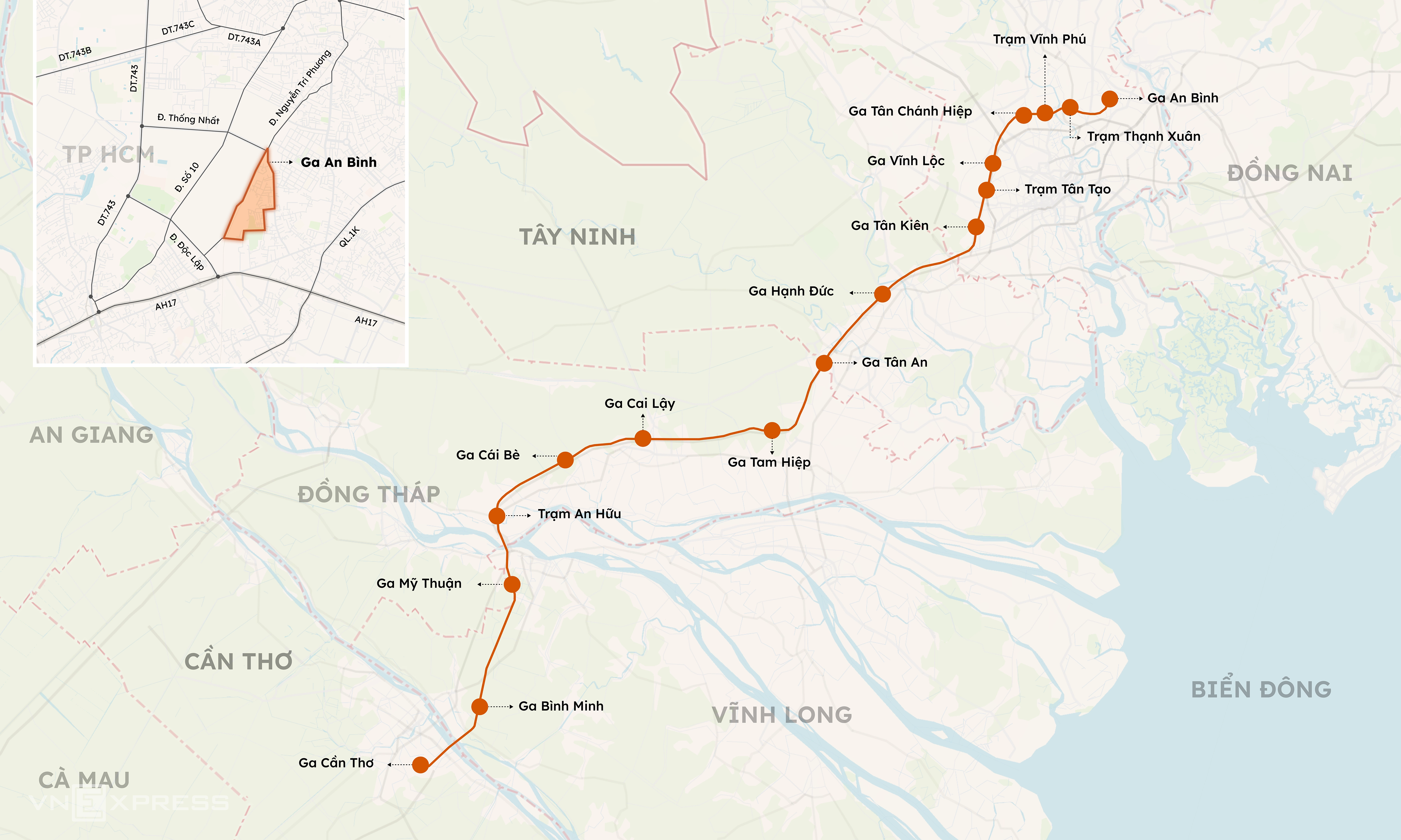 Proposal for 28 compact urban areas along Ho Chi Minh City - Can Tho railway