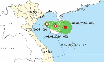 Tropical depression forms in the Gulf of Tonkin