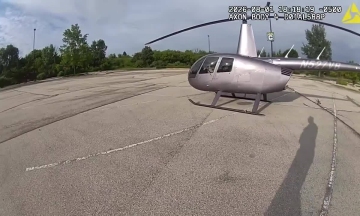 Man flies helicopter to shop, citing traffic delays