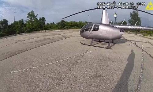Man flies helicopter to shop, citing traffic delays