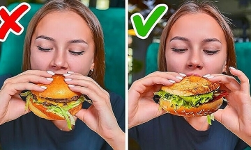 The right way to eat a burger: prevent fillings from falling and sauce from dripping
