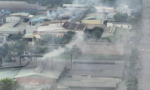 Pollution at Le Minh Xuan Industrial Park before inspection