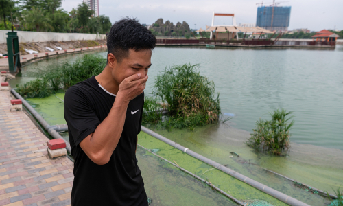 Regulating lakes covered in scum, emitting foul odors
