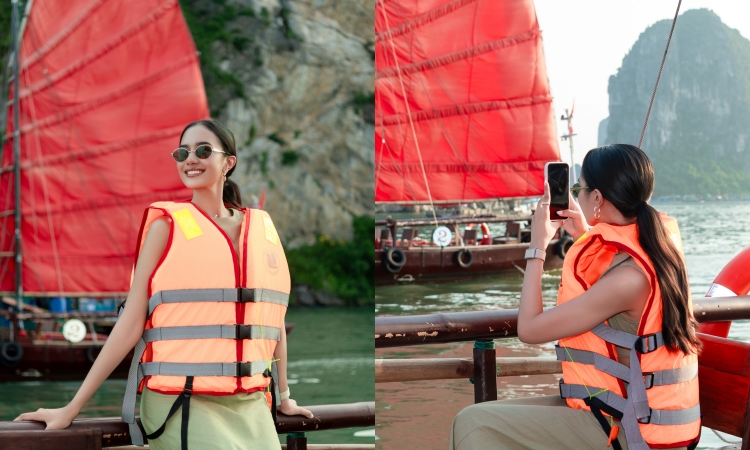'world's most beautiful queen' visits Ha Long Bay