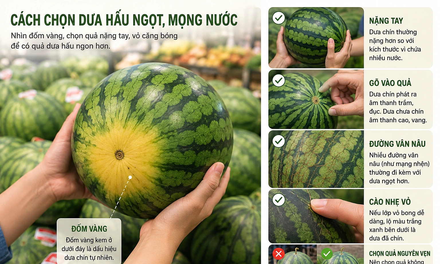 Tips for choosing sweet, juicy watermelons