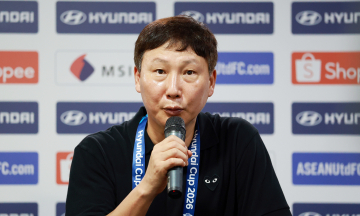 Coach Kim Sang-sik holds press conference after reaching ASEAN Cup 2026 final