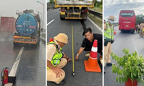 Are there regulations for warning signs when stopping on Vietnamese expressways?
