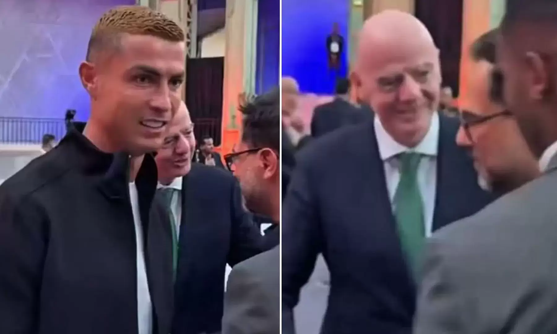 Ronaldo's expression upon meeting FIFA President sparks debate