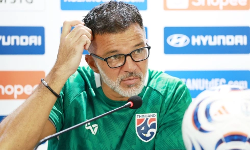 Thailand coach holds press conference after finishing second in ASEAN Cup 2026