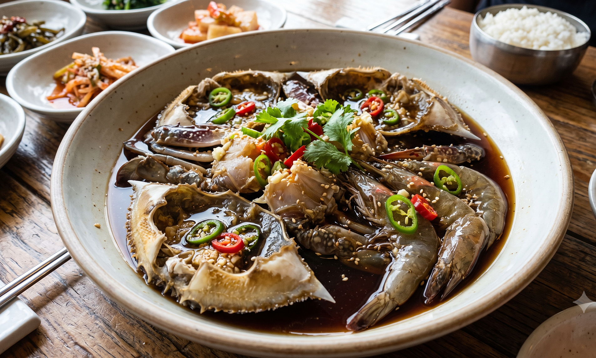What happens when eating raw seafood marinated in soy sauce?