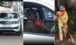 Sanitation worker goes viral for driving Toyota Fortuner to work