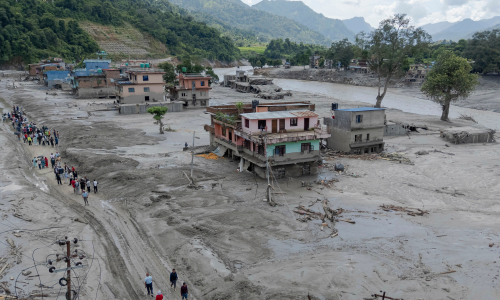 Landslide-dammed lake overflows, Nepal evacuates rescue personnel