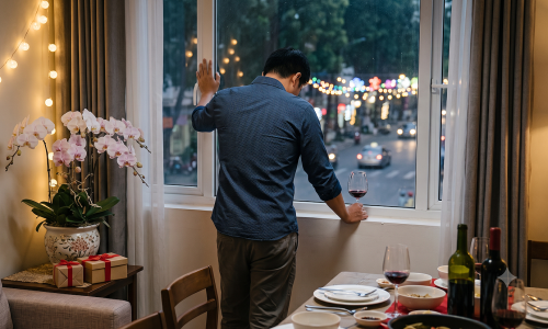 Why do men often experience a "dip in performance" during holidays?