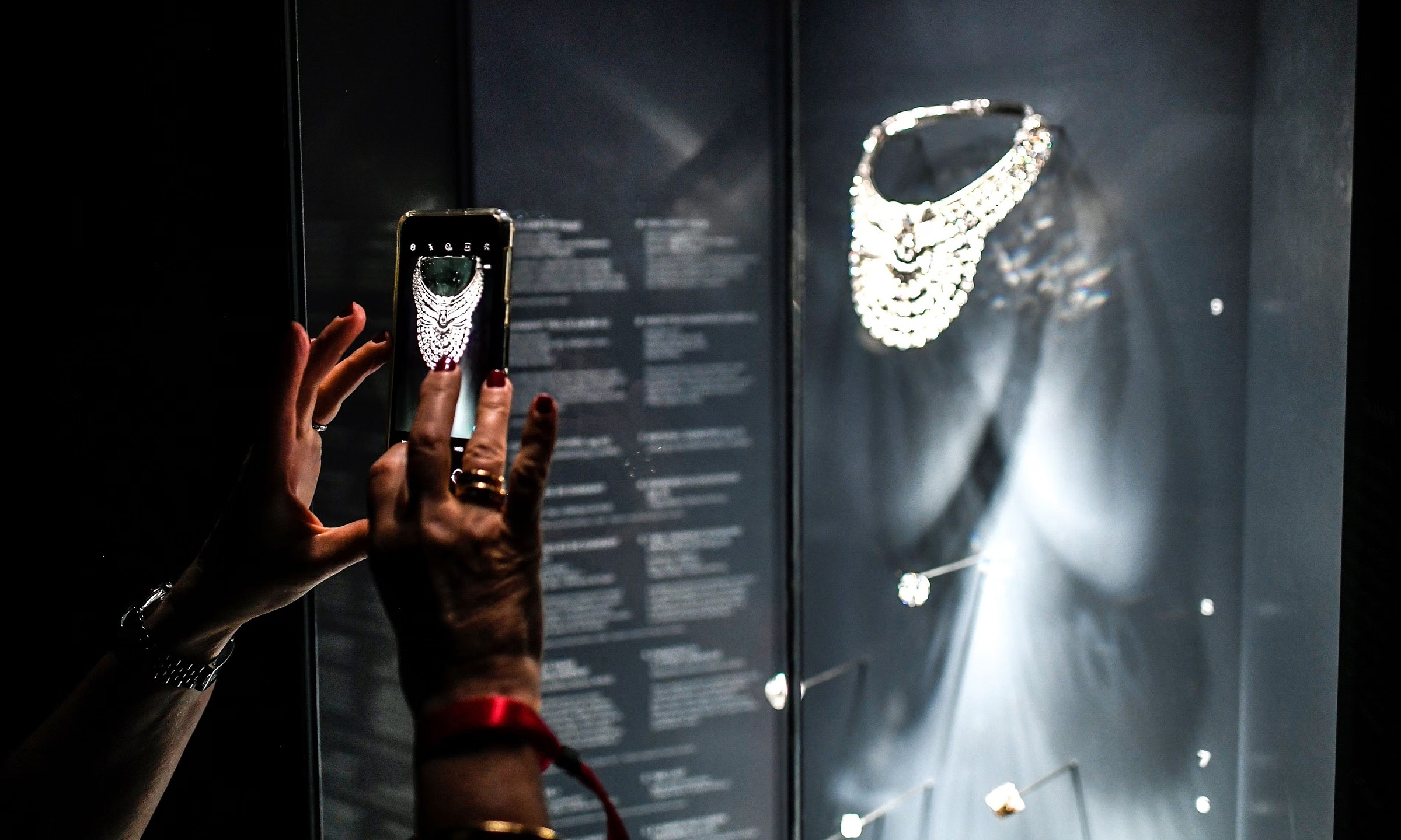Robbers smash display, steal necklace valued over 4 million USD