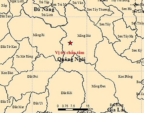 Quang Ngai experiences six earthquakes