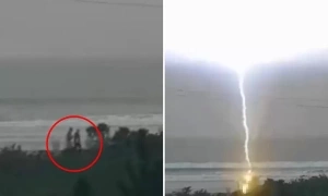 Tourist dies after lightning strike on beach walk