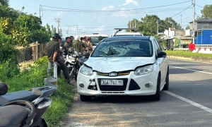 Road maintenance worker killed by car on National Highway 1