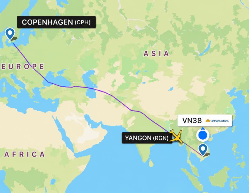 Woman gives birth on flight from Denmark to Ho Chi Minh City