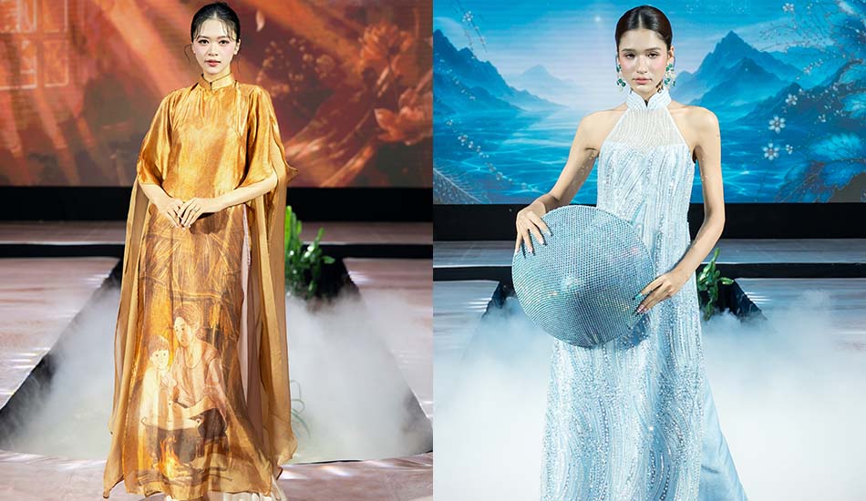 Designer features mother and Hue imagery on ao dai
