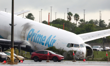 Anomalies as amazon plane overruns runway, destroys cars