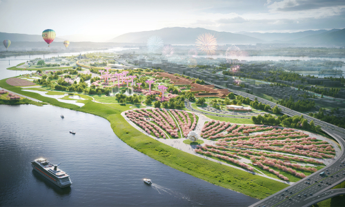 Proposed plan for 11 park clusters along the Red River scenic boulevard