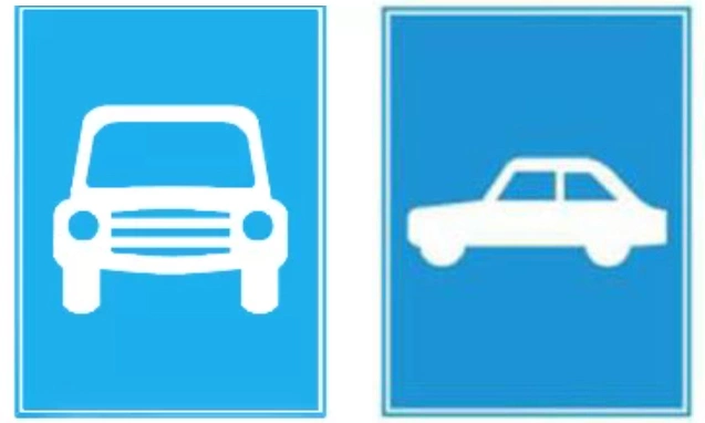 Which road signs permit buses and trucks?