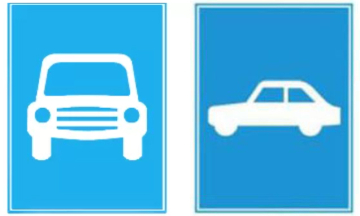 Which road signs permit buses and trucks?