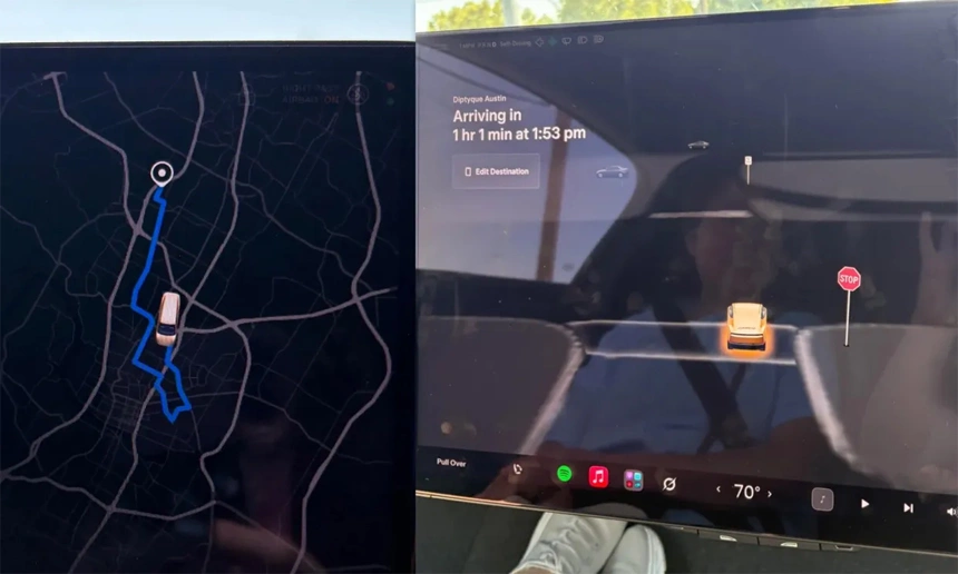 Tesla's self-driving taxi takes 70 minutes for a 10-minute journey