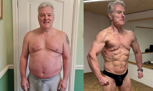 64-year-old man who suffered two heart attacks undergoes a 'transformation' into a bodybuilder