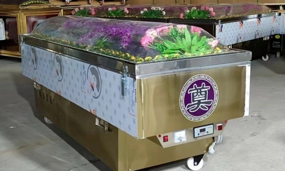 Woman wakes up after a day in a cold coffin