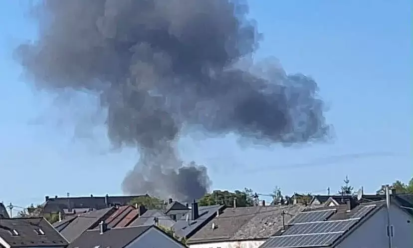 F-16 fighter jet crashes, burns fiercely in Germany