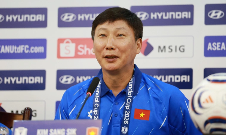 Coach Kim Sang-sik holds press conference ahead of FIFA ASEAN Cup 2026 group stage