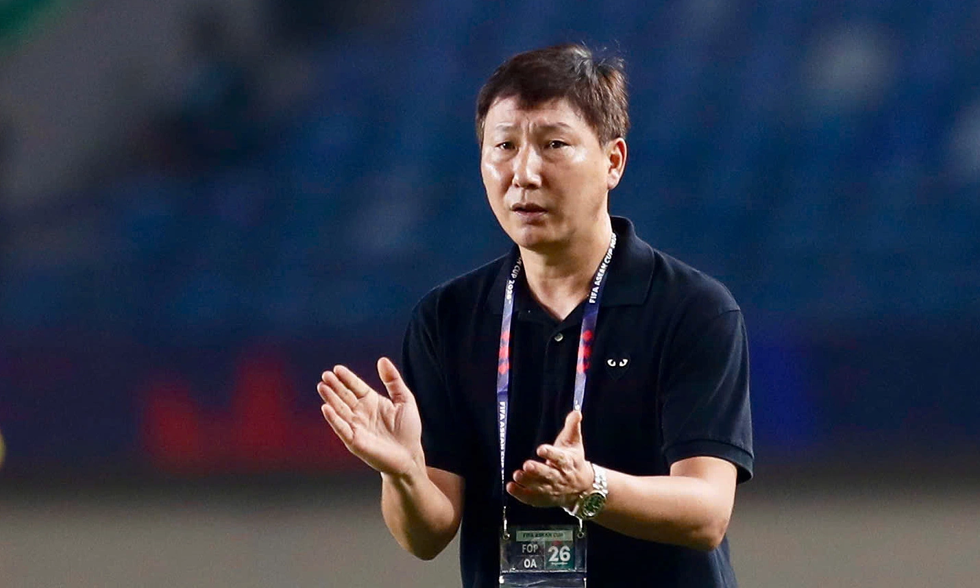 Coach Kim Sang-sik holds press conference after win against Philippines