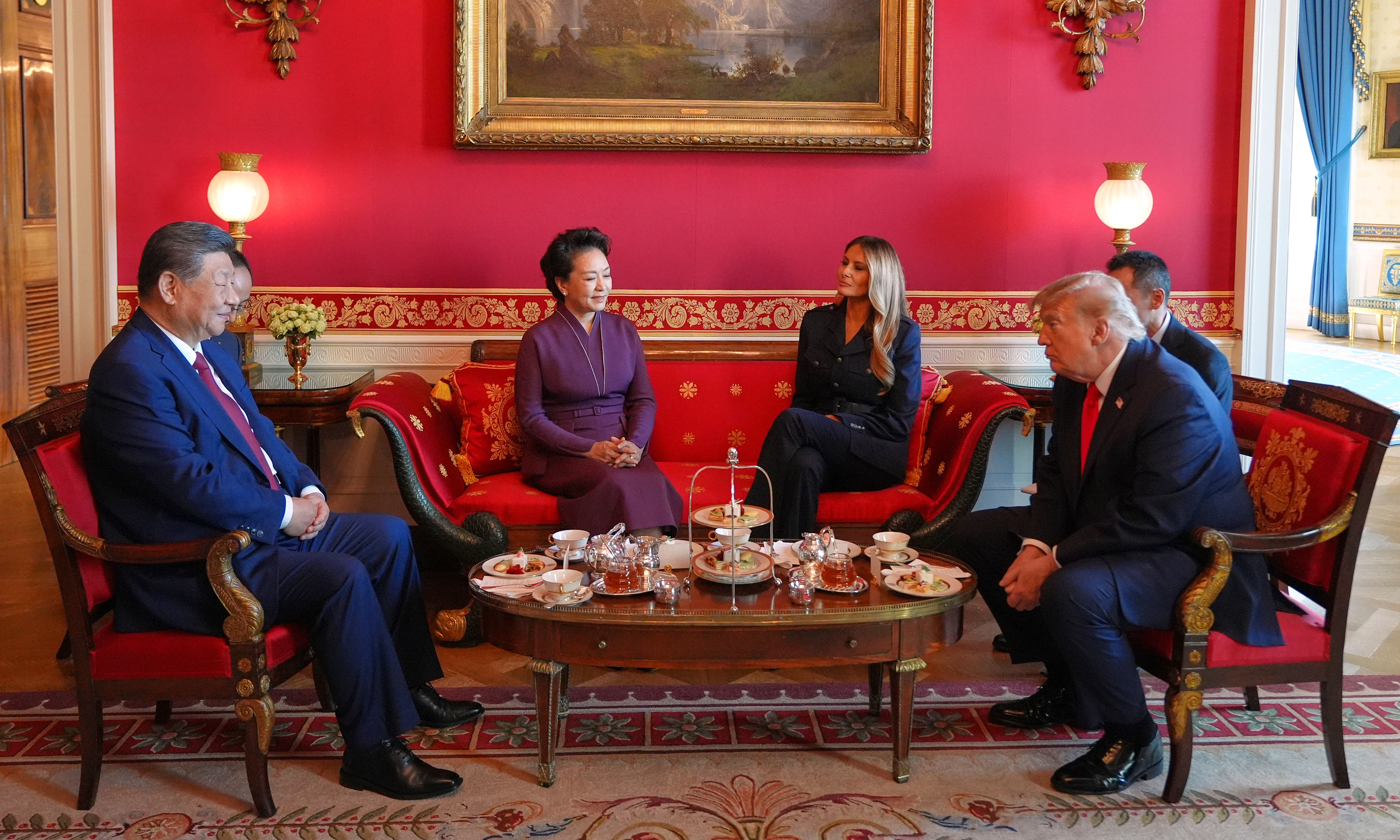 President Trump hosts President Xi for tea