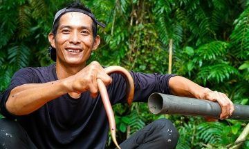Setting eel traps in U Minh Ha forest