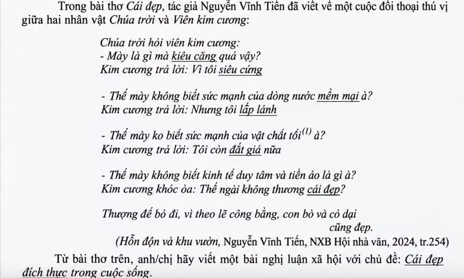 Nguyen Vinh Tien's poem 'The Beauty' sparks debate