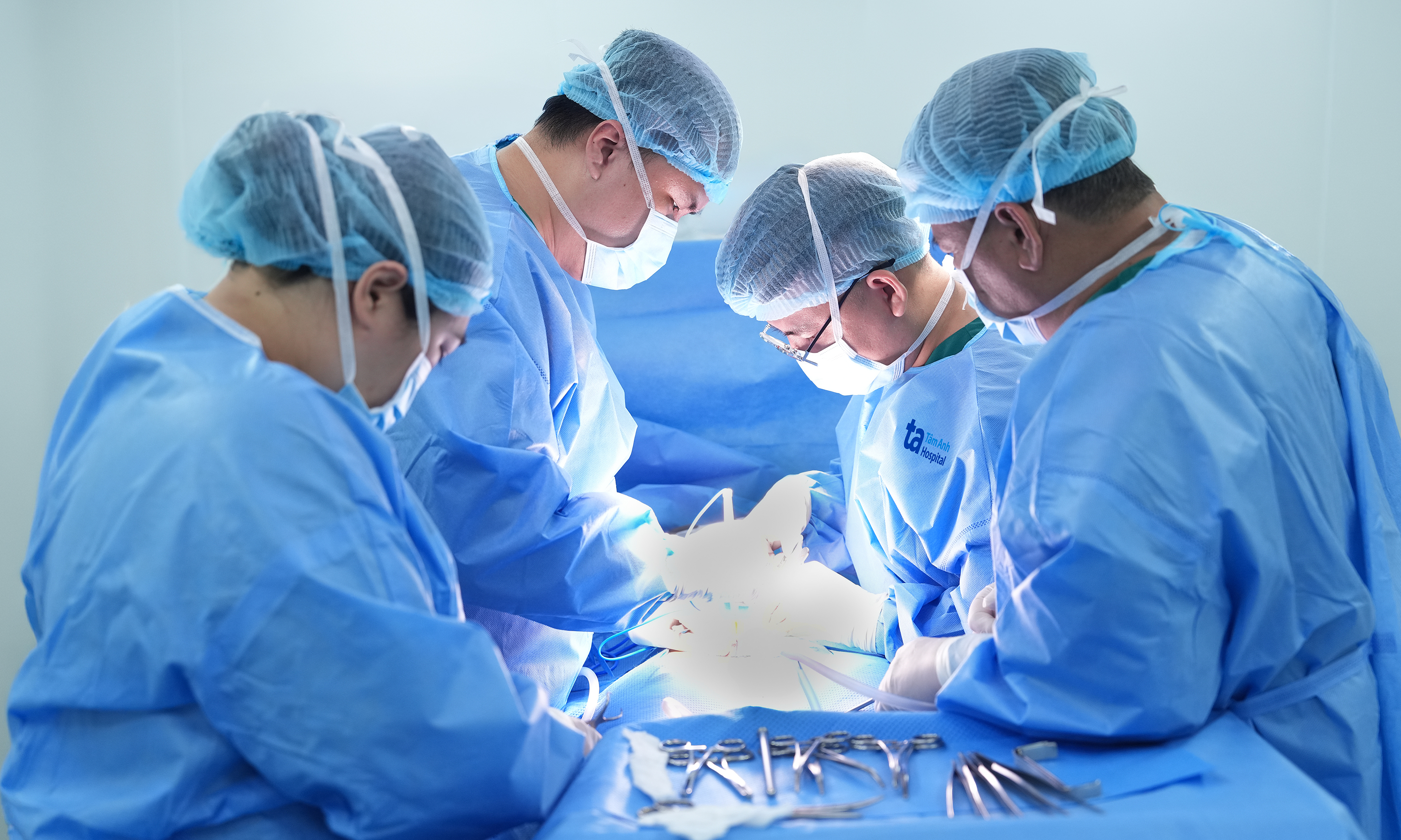 Tumor removal, artificial testicle implantation for a man