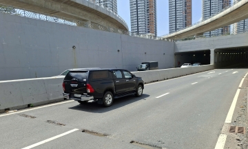 An Phu interchange underpass riddled with potholes